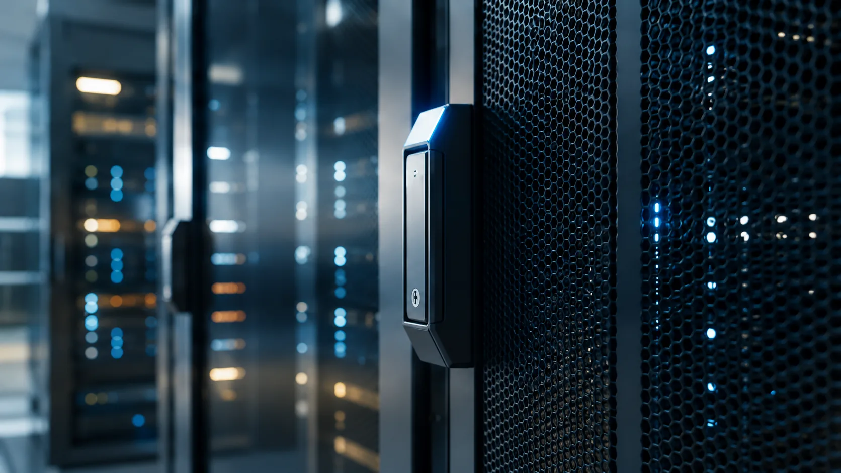 Gesicherter Zugang zu einem Serverrack in einem Hochsicherheits-Rechenzentrum